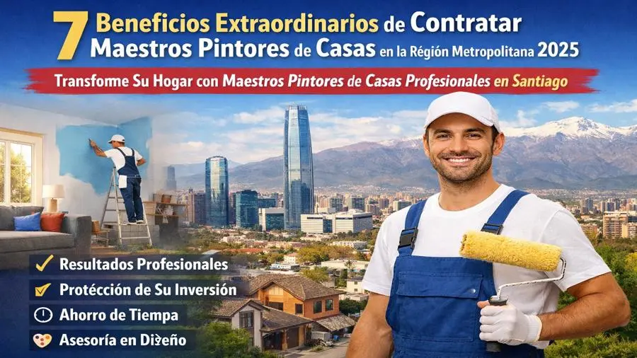 Maestros pintores de casas profesionales realizando pintura interior y exterior en Santiago, Región Metropolitana